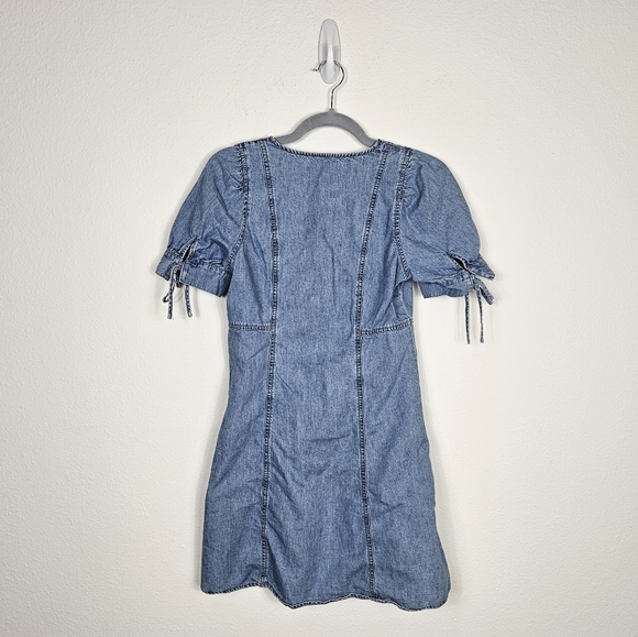 Madewell Denim Button Front Mini Dress Size 2 - Picture 2 of 3